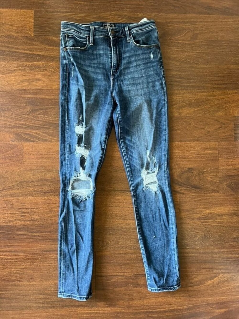 Abercrombie Fitch Simone High Rise Super Skinny Jeans Size 28 6R Distressed